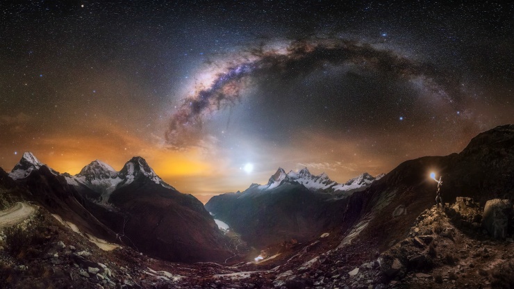 Towering, snow-capped Andean mountains in South America.